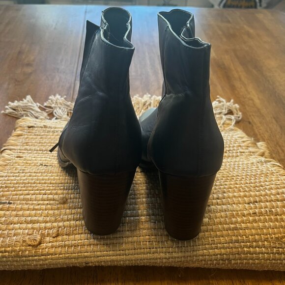 Silence + Noise Stacked Heel Black Ankle Boot size 10 - Picture 4 of 5